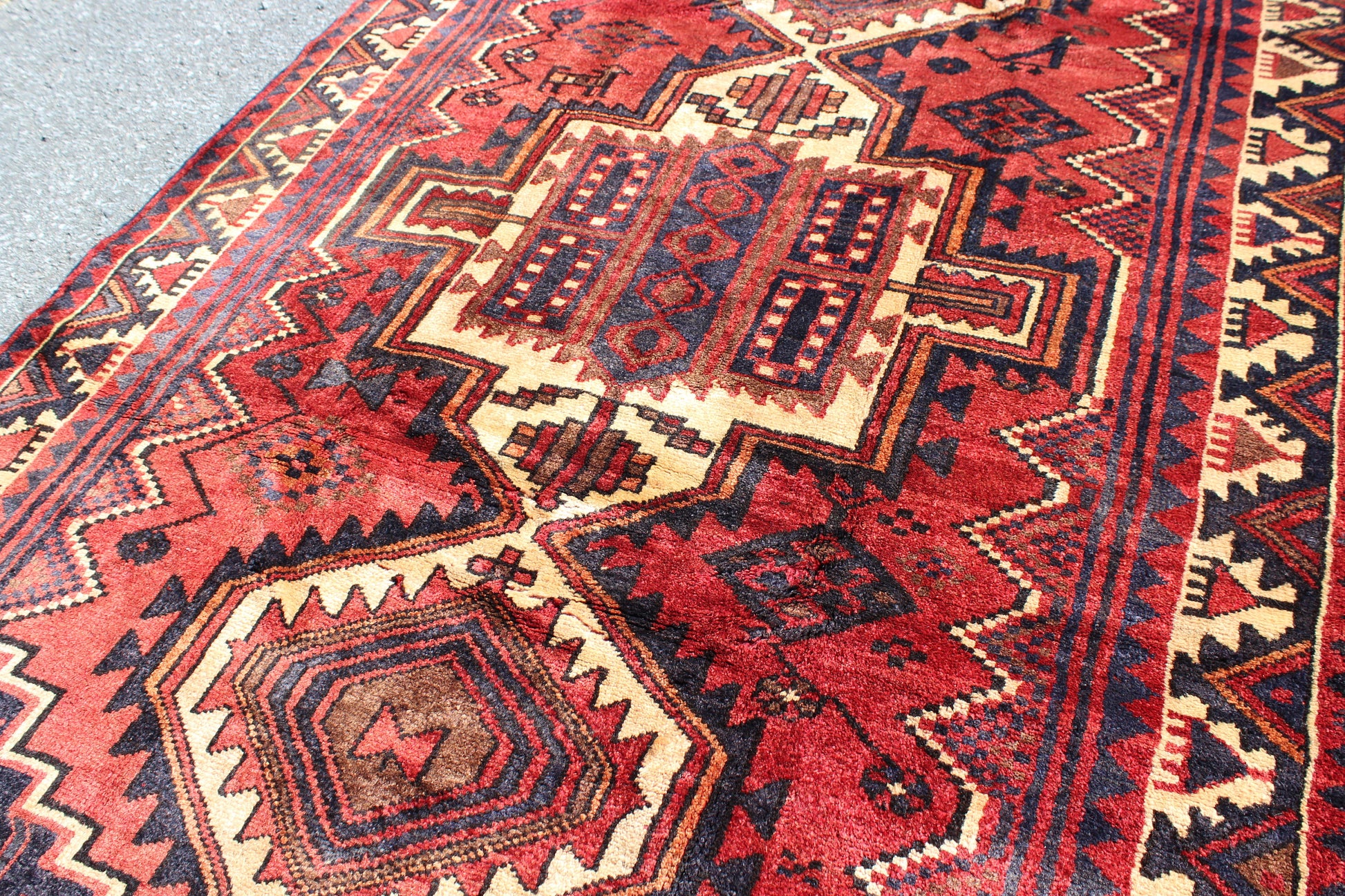 Geometric Red Traditional Handmade Small Rug 3x4 Tribal Carpet