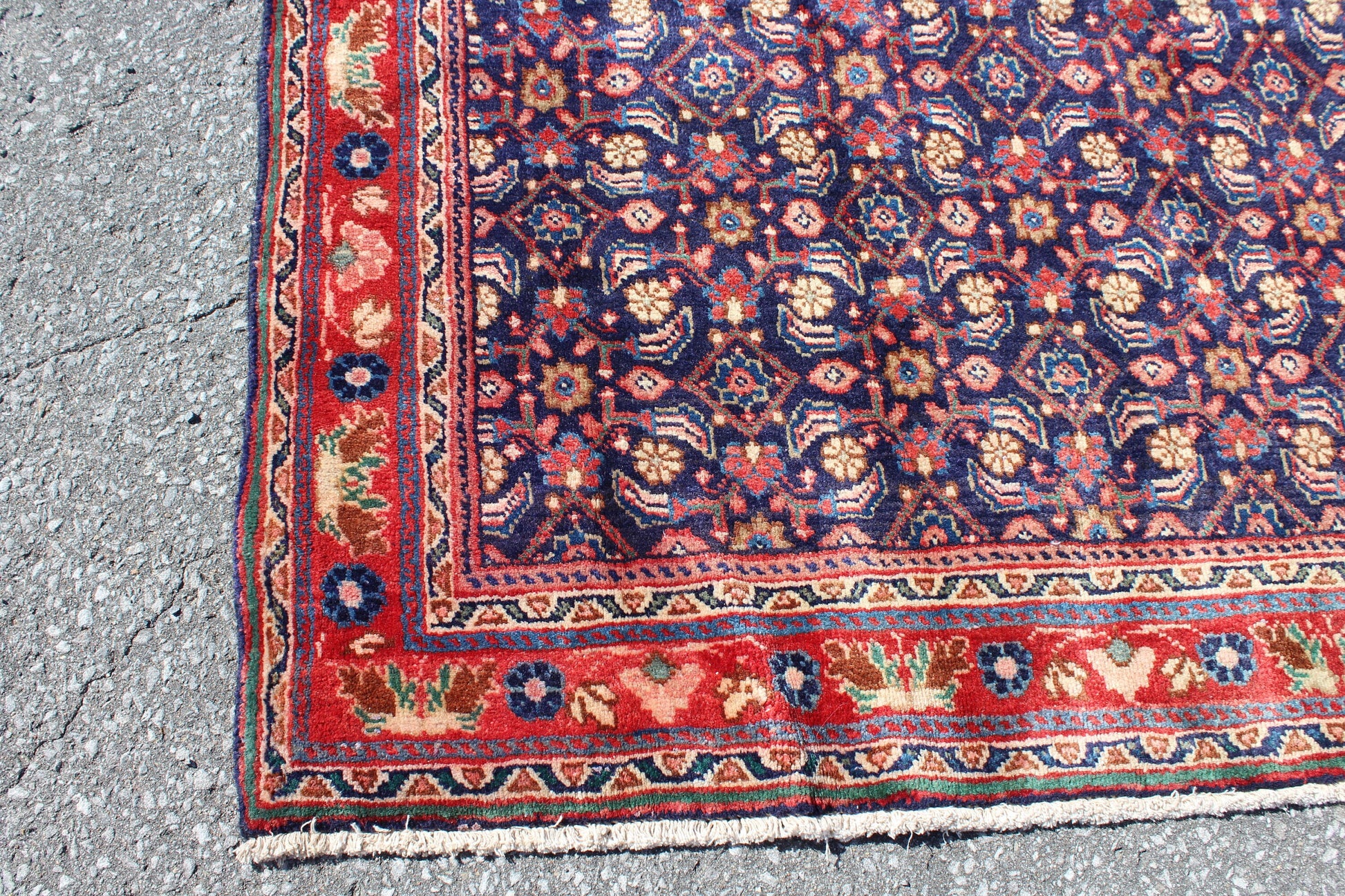 Red 4x7 Vintage Rug | Tribal Oriental Persian Rug | Kazak Bohemian Rug | Handmade Rug
