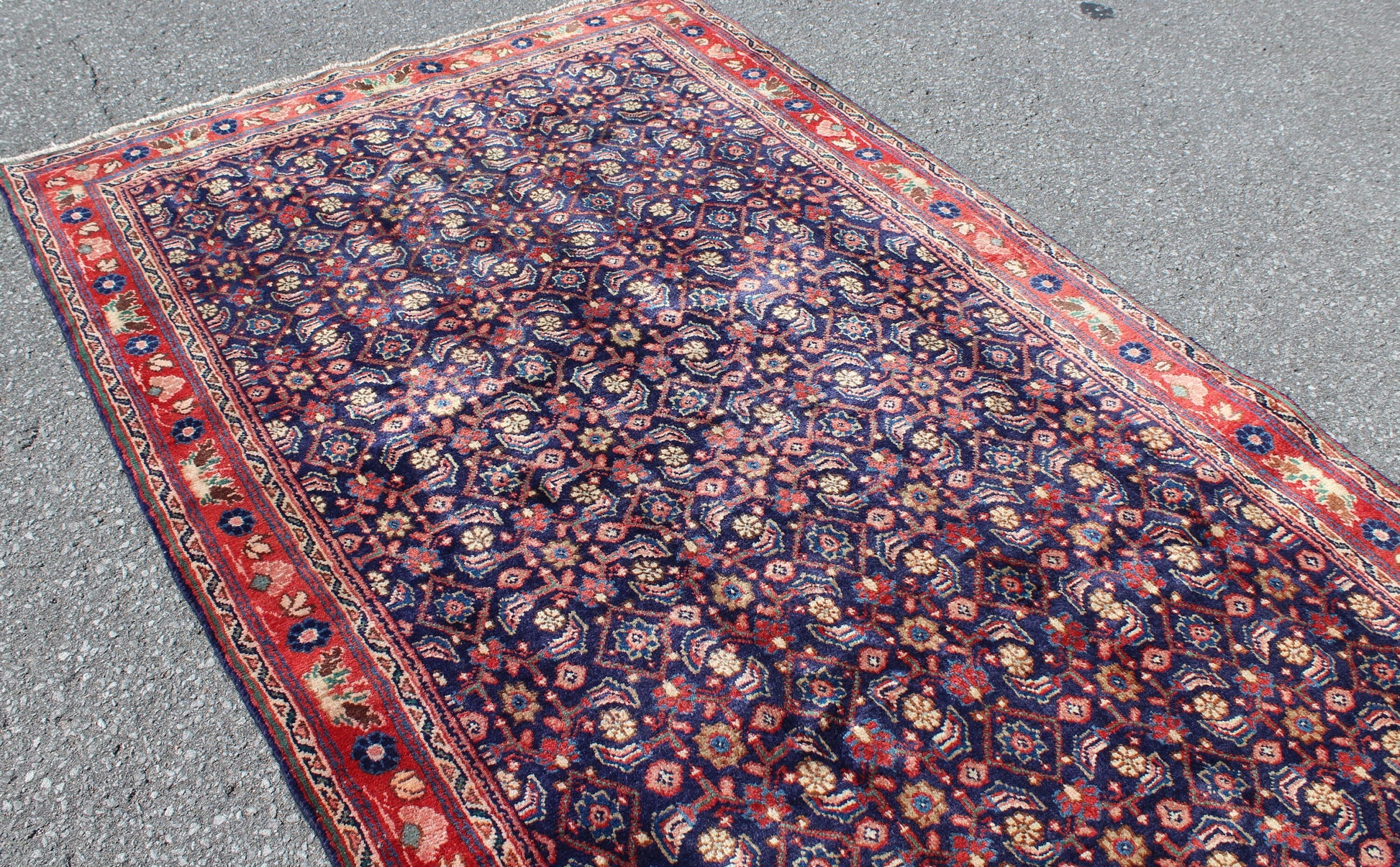 Red 4x7 Vintage Rug | Tribal Oriental Persian Rug | Kazak Bohemian Rug | Handmade Rug