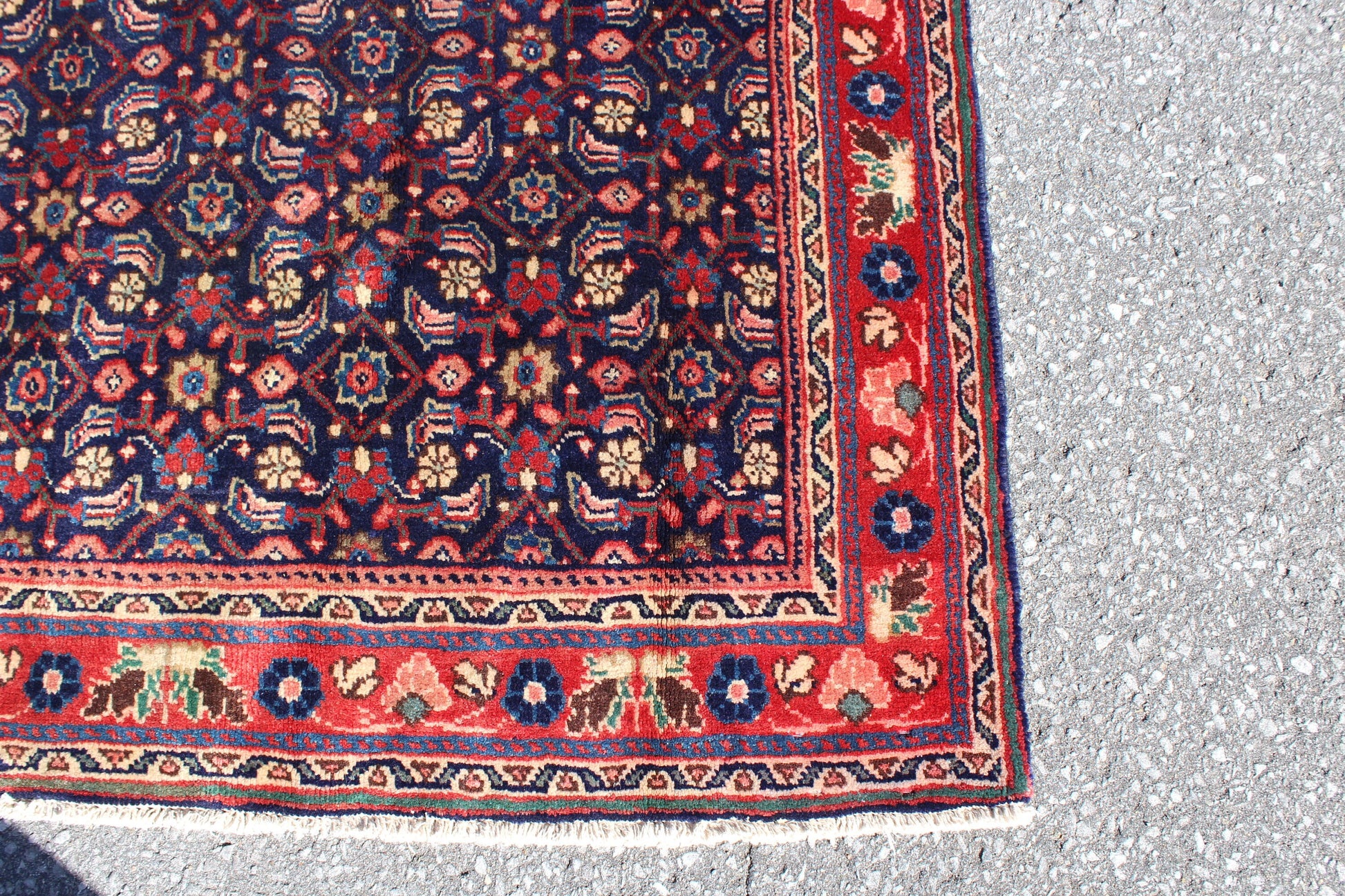 Red 4x7 Vintage Rug | Tribal Oriental Persian Rug | Kazak Bohemian Rug | Handmade Rug