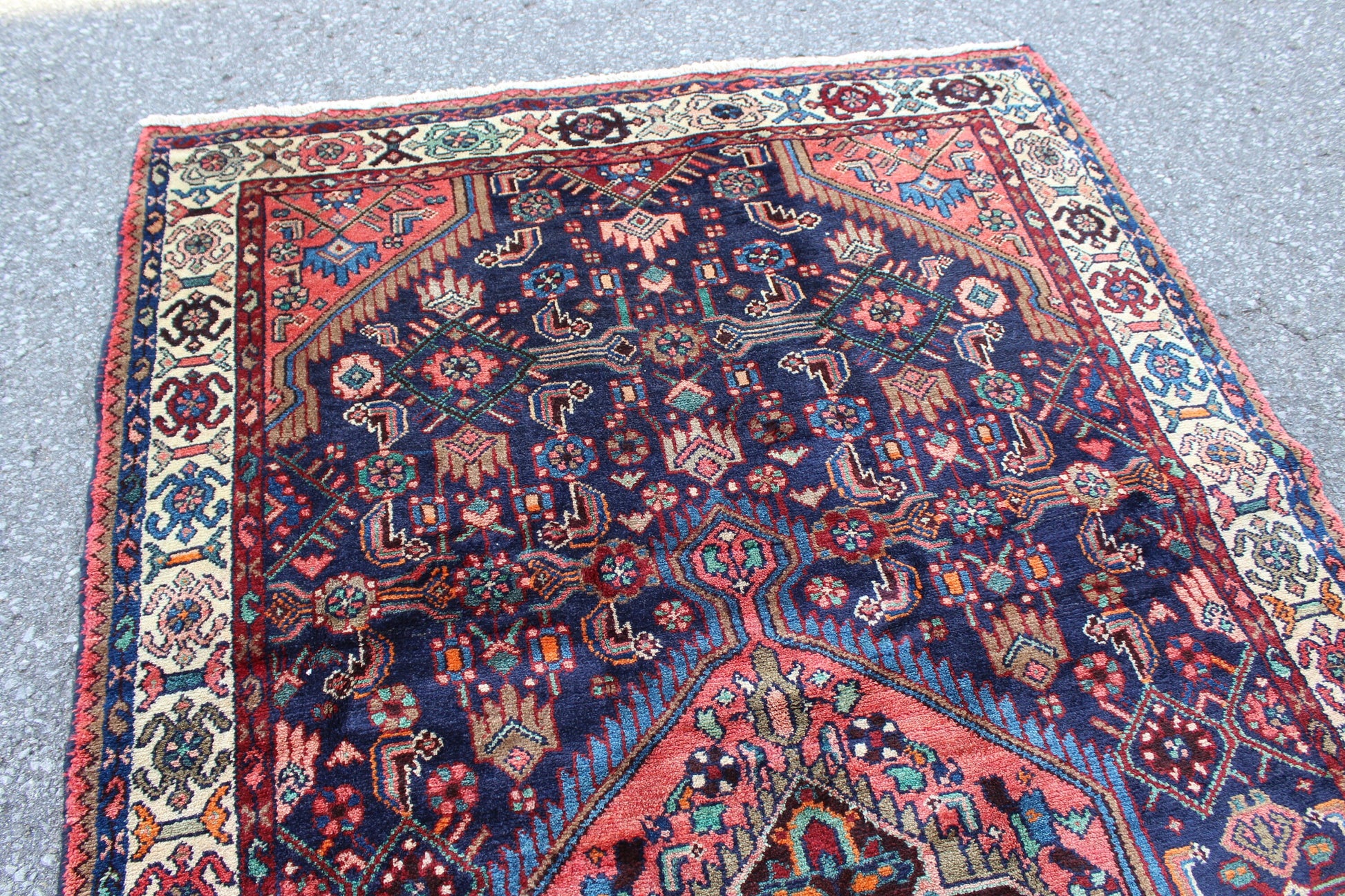 Red 4x7 Vintage Rug | Tribal Oriental Persian Rug | Kazak Bohemian Rug | Handmade Rug