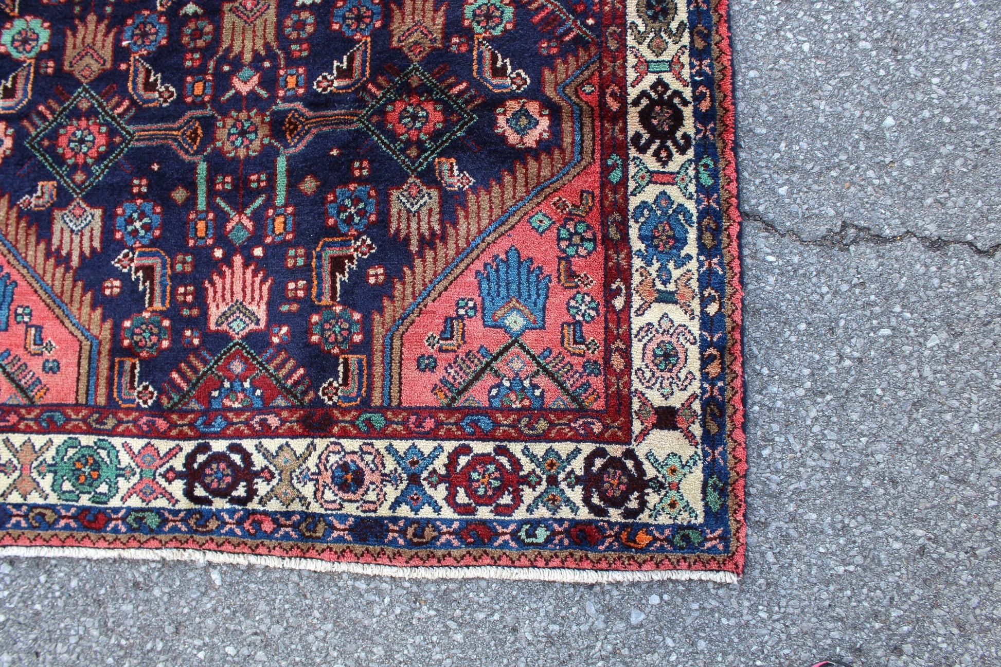 Red 4x7 Vintage Rug | Tribal Oriental Persian Rug | Kazak Bohemian Rug | Handmade Rug