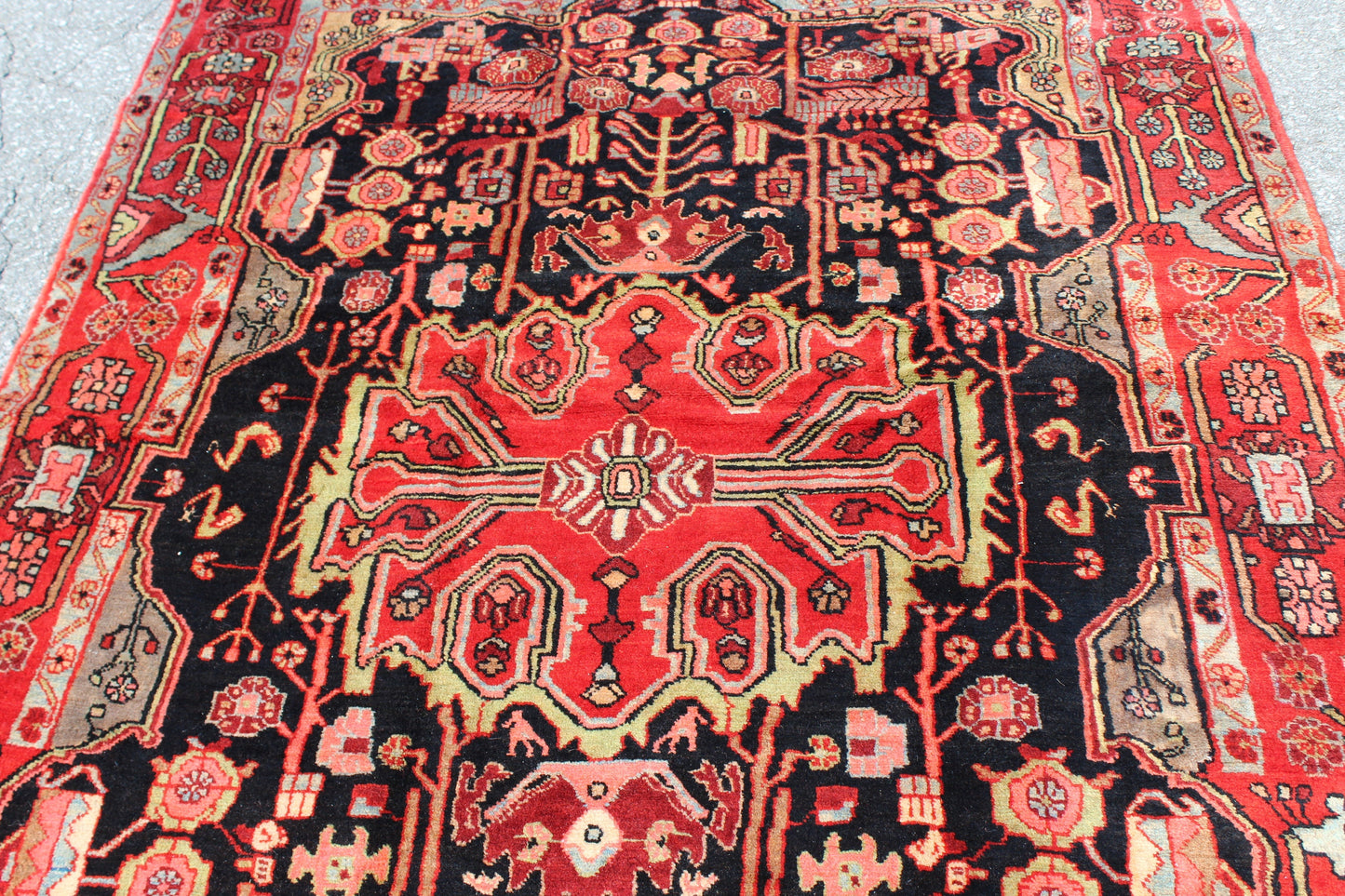 Red 5x8 Vintage Rug | Tribal Oriental Persian Rug | Kazak Bohemian Rug | Handmade Rug