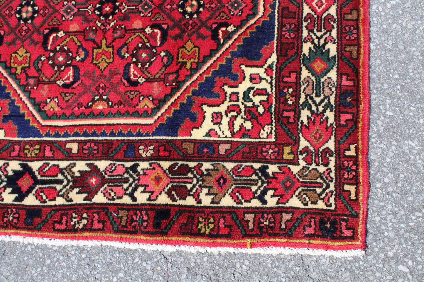 Red 4x6 Vintage Rug | Tribal Oriental Persian Rug | Kazak Bohemian Rug | Handmade Rug