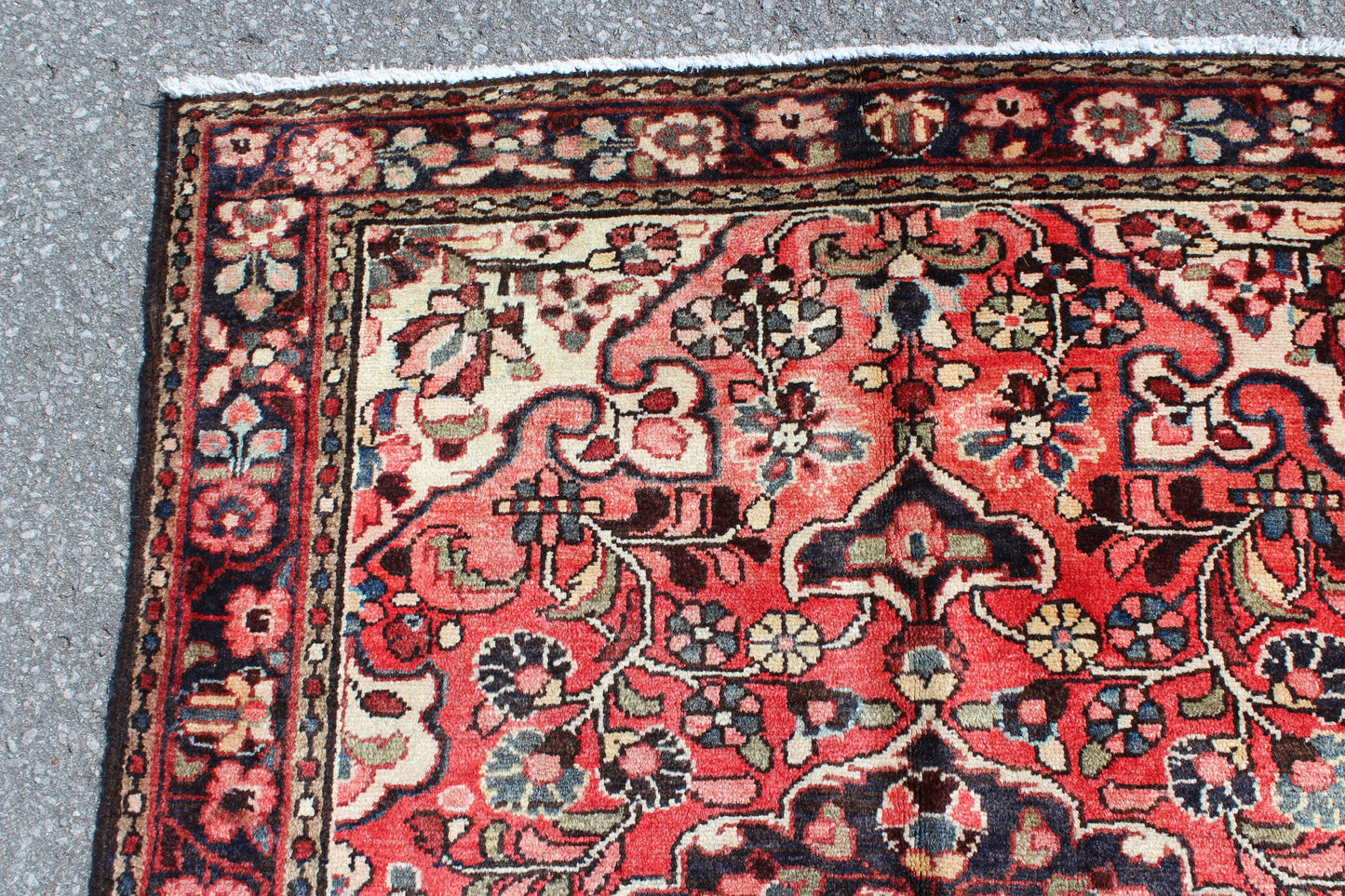 Orange Blue 4x5  Vintage Rug | Tribal Oriental Persian Rug | Kazak Bohemian Rug | Handmade Rug