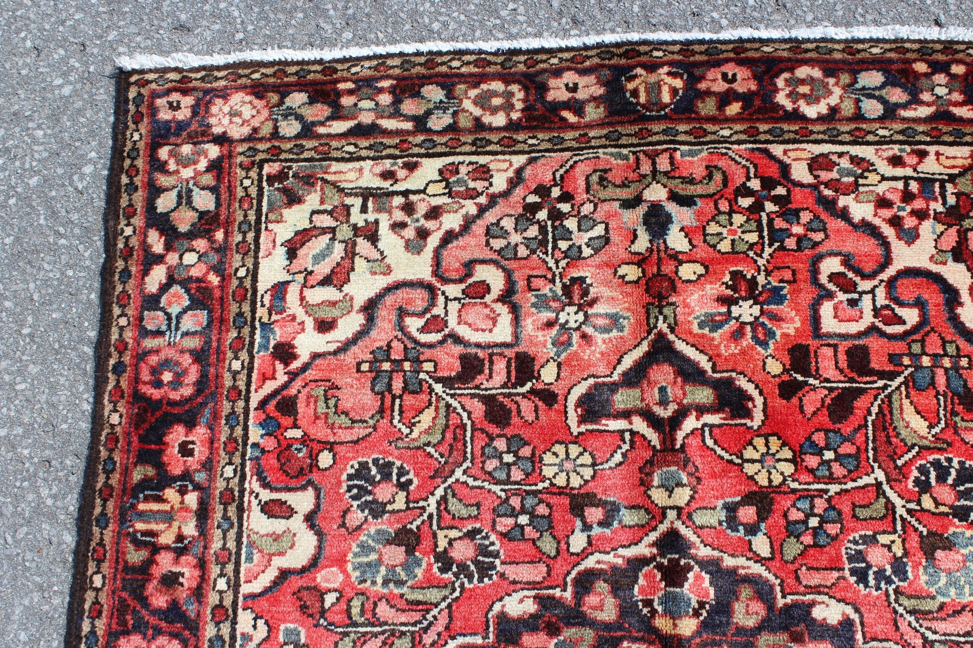 Orange Blue 4x5  Vintage Rug | Tribal Oriental Persian Rug | Kazak Bohemian Rug | Handmade Rug