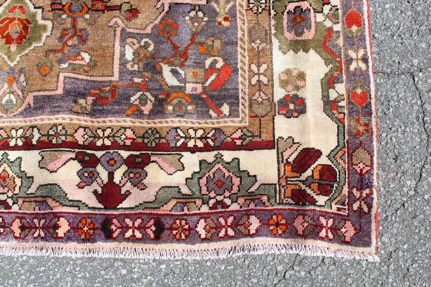 Pink Blue 5x7  Vintage Rug | Tribal Oriental Persian Rug | Kazak Bohemian Rug | Handmade Rug