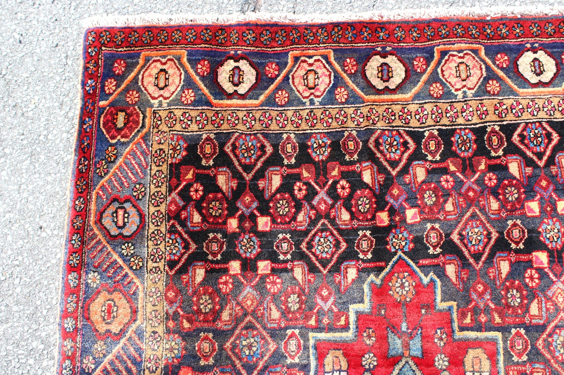 Red  4x6 Vintage Rug | Tribal Oriental Persian Rug | Kazak Bohemian Rug | Handmade Rug