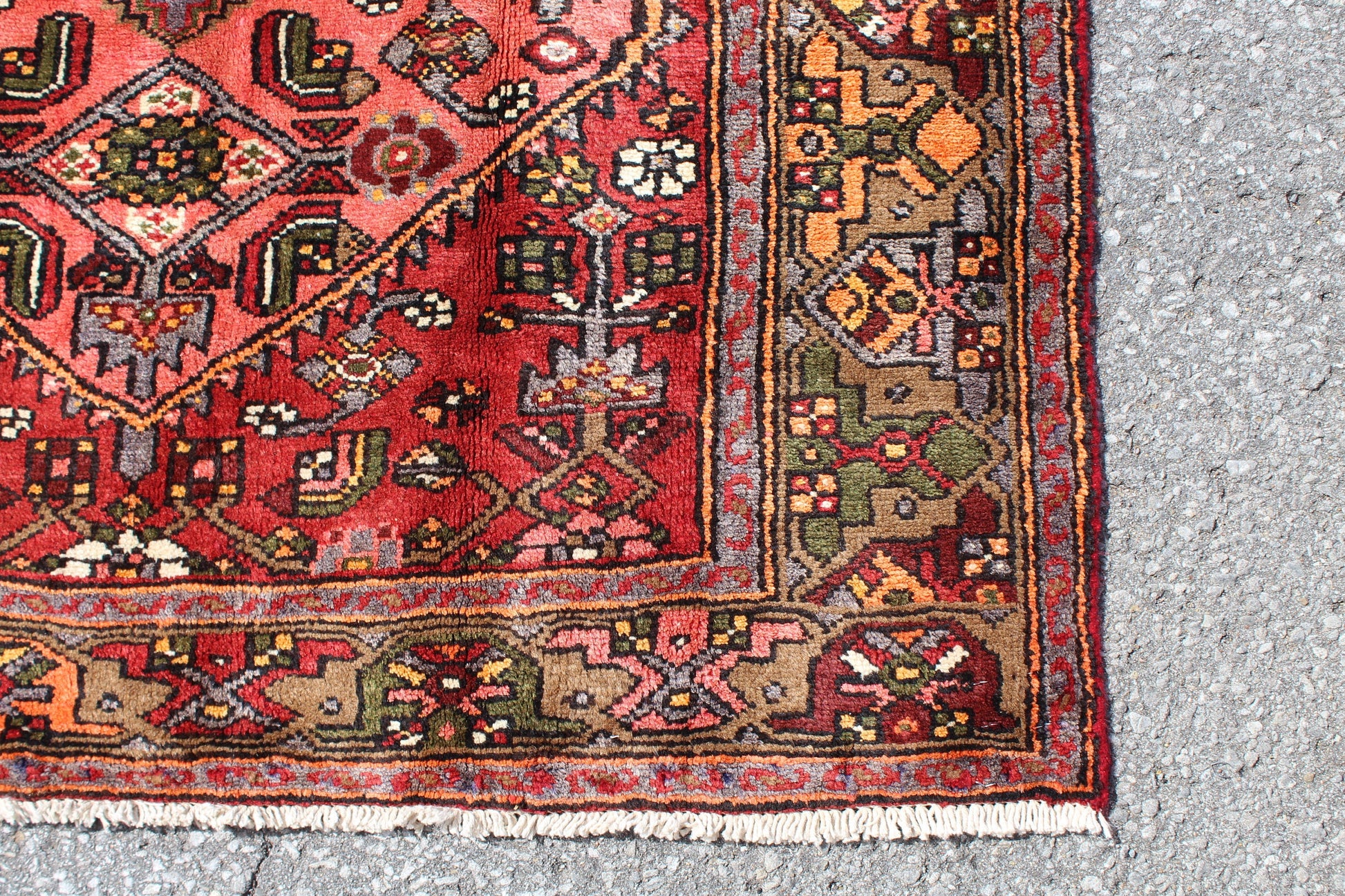 Red 4x7 Vintage Rug | Tribal Oriental Persian Rug | Kazak Bohemian Rug | Handmade Rug