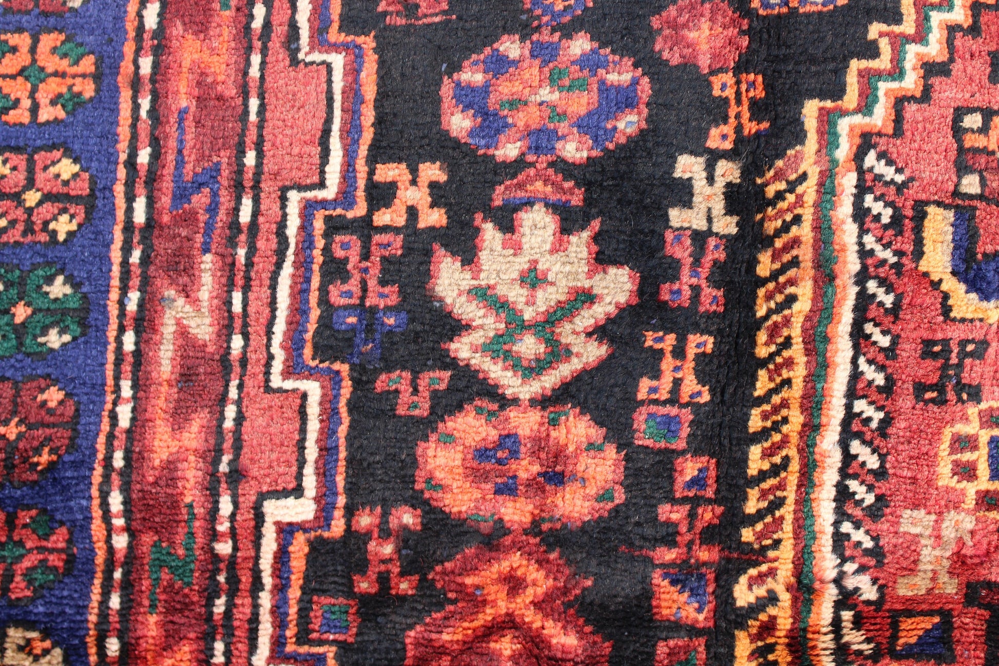 Red Black 4x7 Vintage Rug | Tribal Oriental Persian Rug | Kazak Bohemian Rug | Handmade Rug6