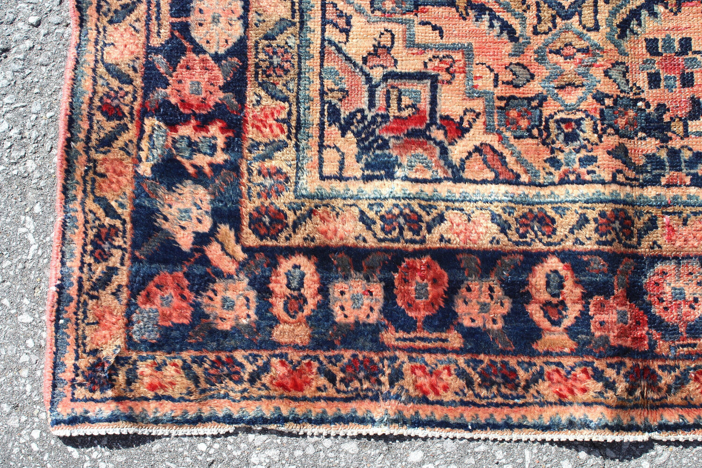 Pink Blue 4x7 Vintage Rug | Tribal Oriental Persian Rug | Kazak Bohemian Rug | Handmade Rug6
