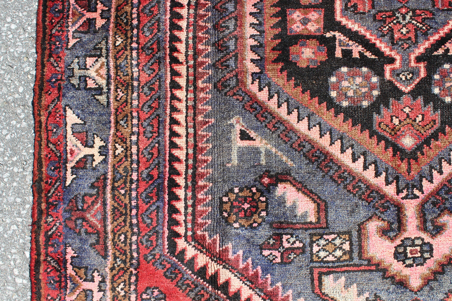 Red Blue 4x7 Vintage Rug | Tribal Oriental Persian Rug | Kazak Bohemian Rug | Handmade Rug6