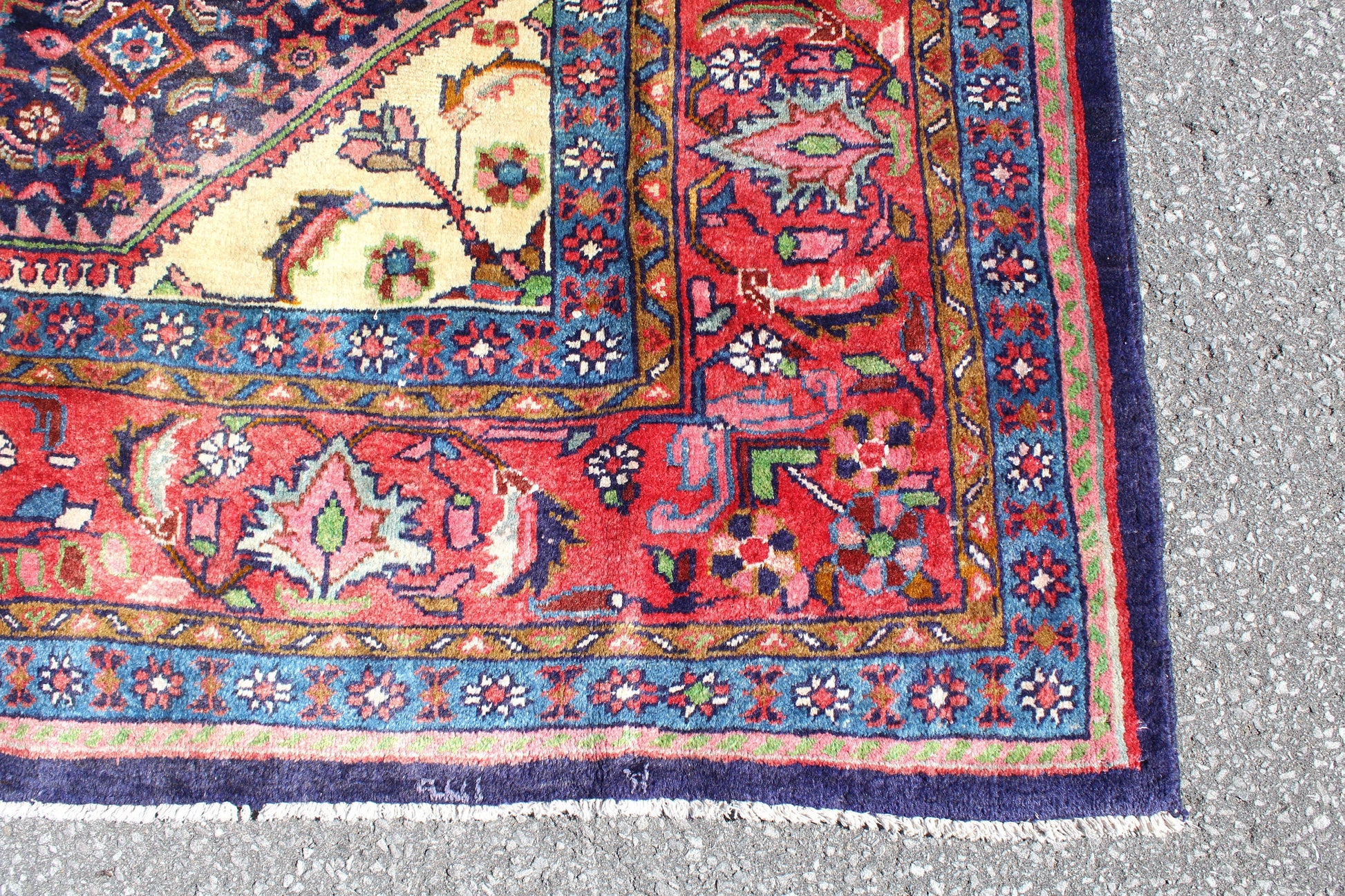 Red Blue 7x10 Vintage Rug | Tribal Oriental Persian Rug | Kazak Bohemian Rug | Handmade Rug