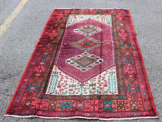 Pink Purple Vintage Handmade Rug