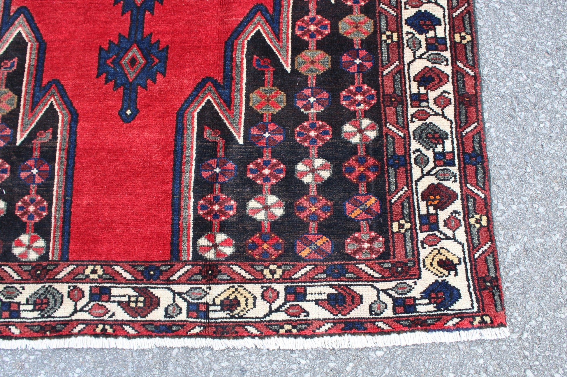 Blue Red 4x7 Vintage Rug | Tribal Oriental Persian Rug | Kazak Bohemian Rug | Handmade Rug6