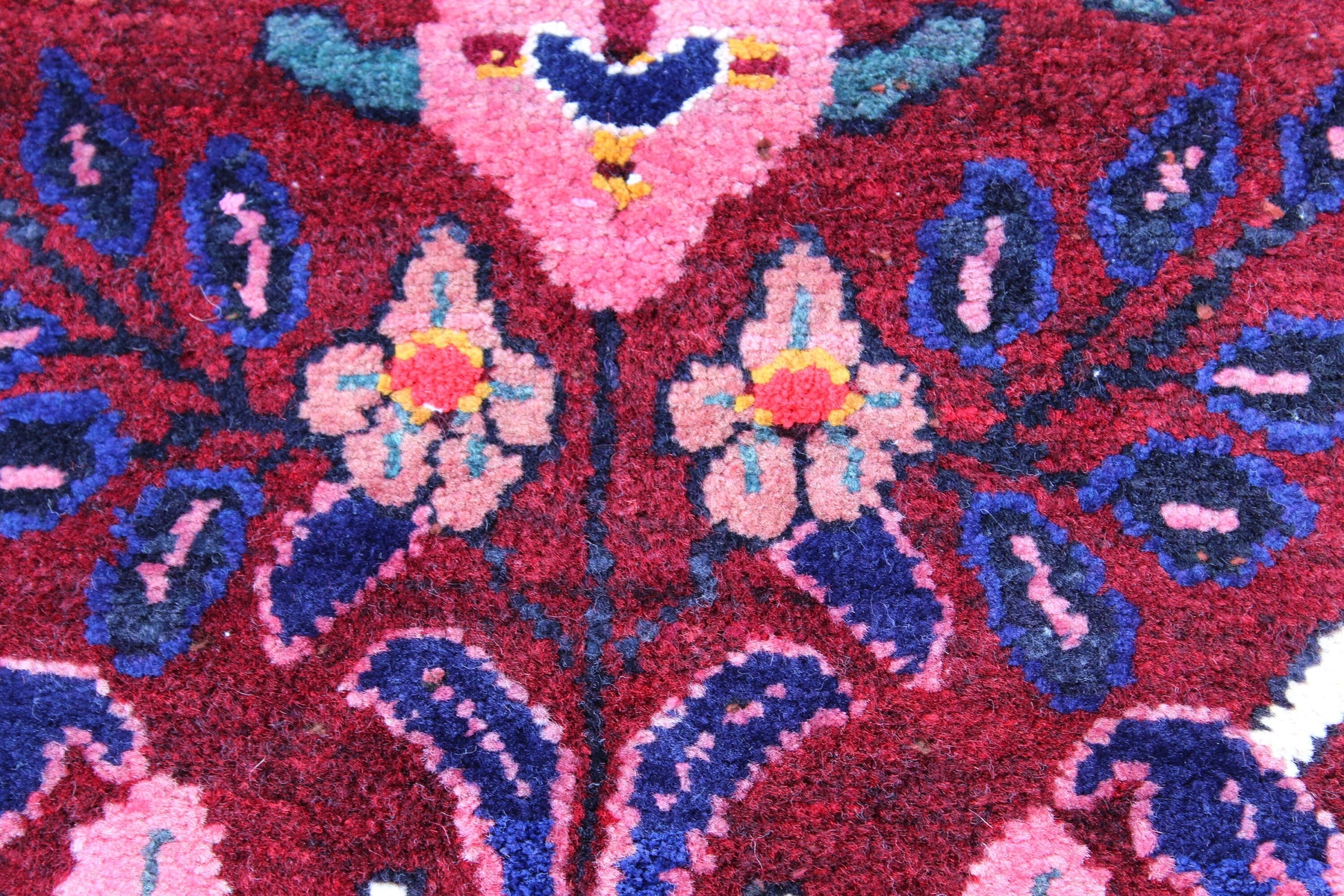 Red Beige 3x4 Vintage Rug | Tribal Oriental Persian Rug | Kazak Bohemian Rug | Handmade Rug