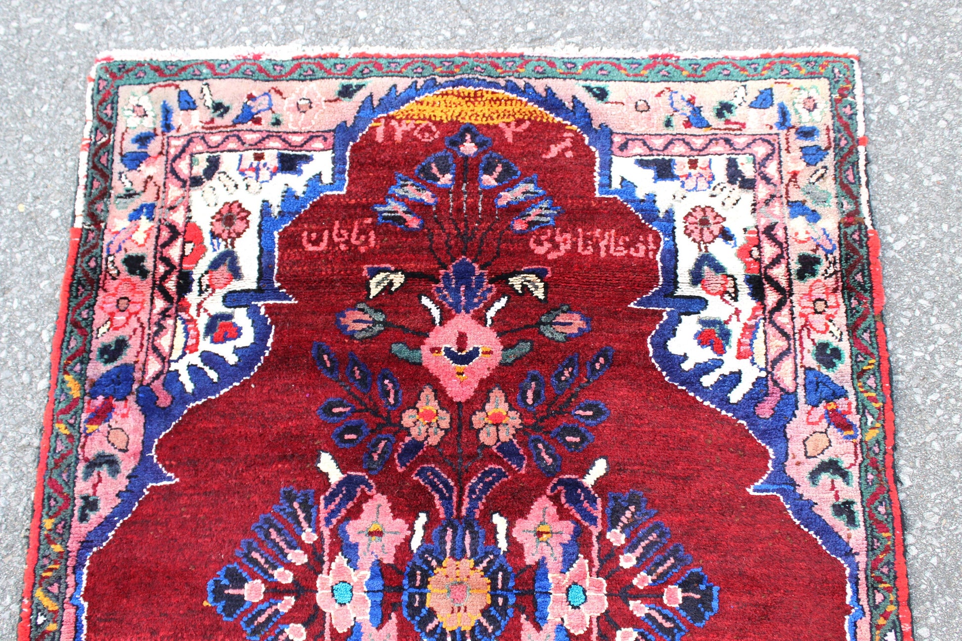 Red Beige 3x4 Vintage Rug | Tribal Oriental Persian Rug | Kazak Bohemian Rug | Handmade Rug