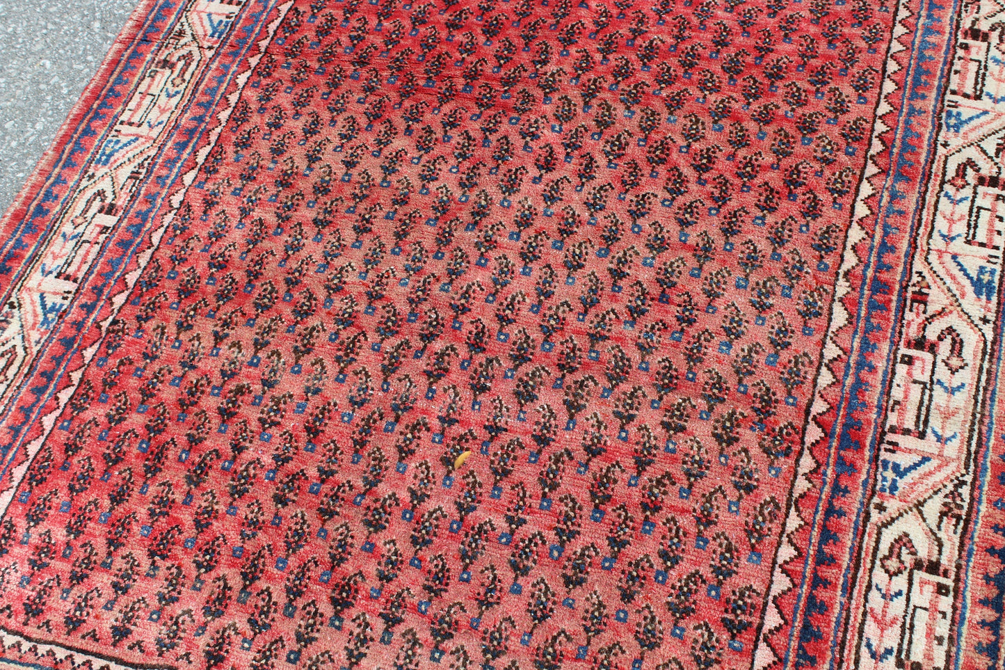 Red Beige 4x5 Vintage Rug | Tribal Oriental Persian Rug | Kazak Bohemian Rug | Handmade Rug