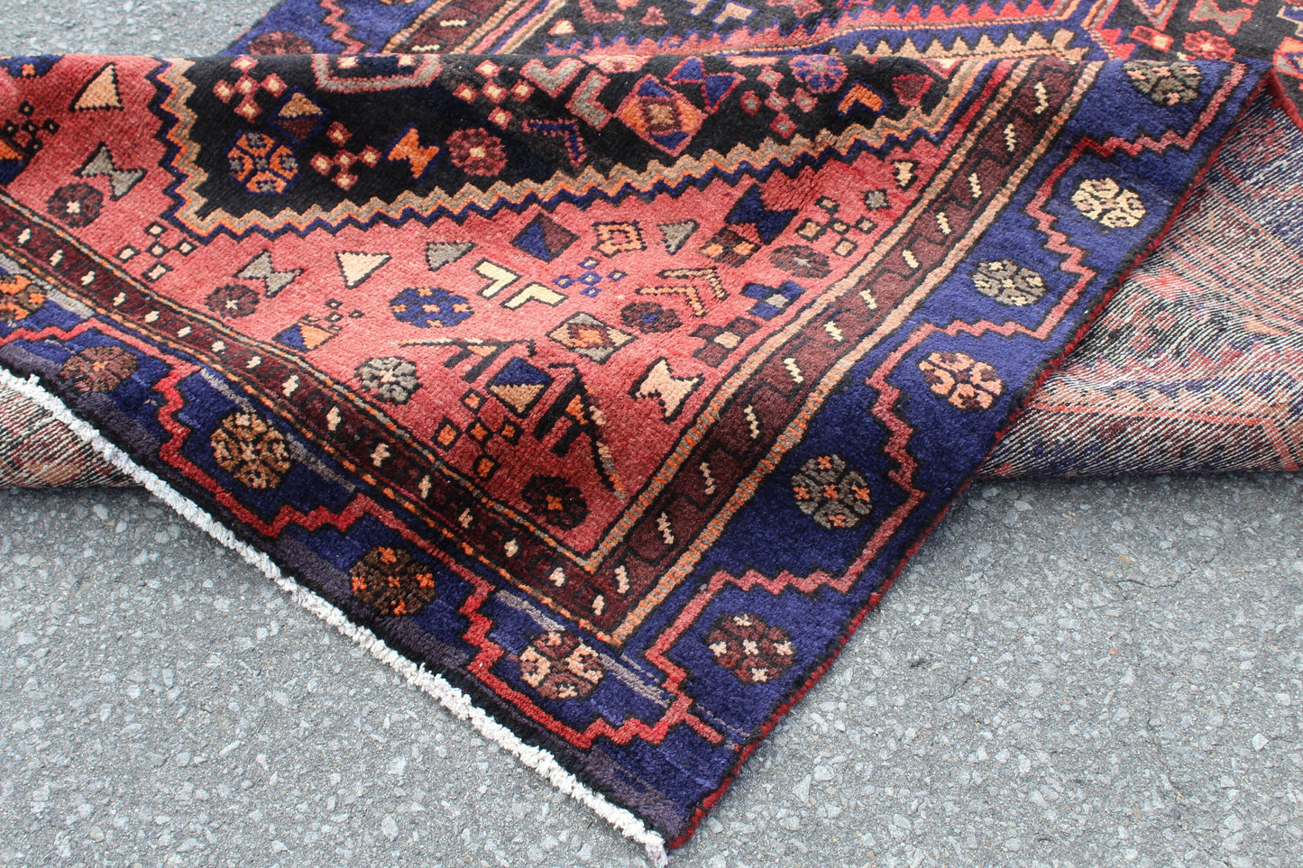 Red 4x7 Vintage Rug | Tribal Oriental Persian Rug | Kazak Bohemian Rug | Handmade Rug