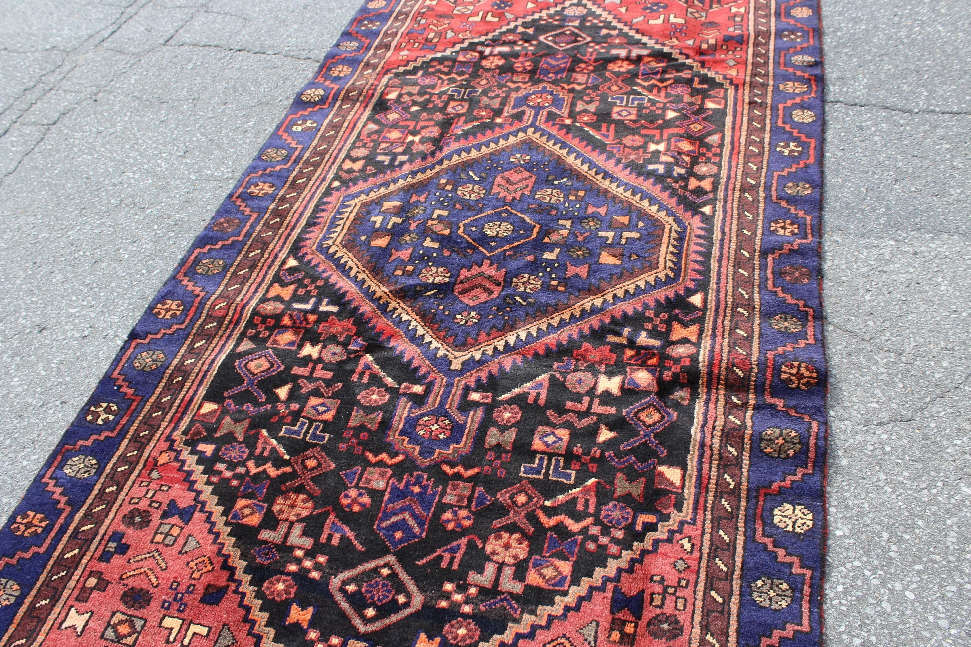 Red 4x7 Vintage Rug | Tribal Oriental Persian Rug | Kazak Bohemian Rug | Handmade Rug