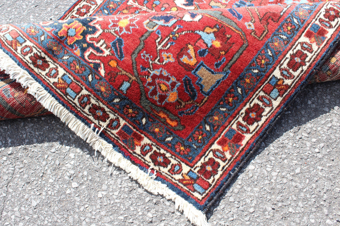 Red 3x5 Vintage Rug | Tribal Oriental Persian Rug | Kazak Bohemian Rug | Handmade Rug