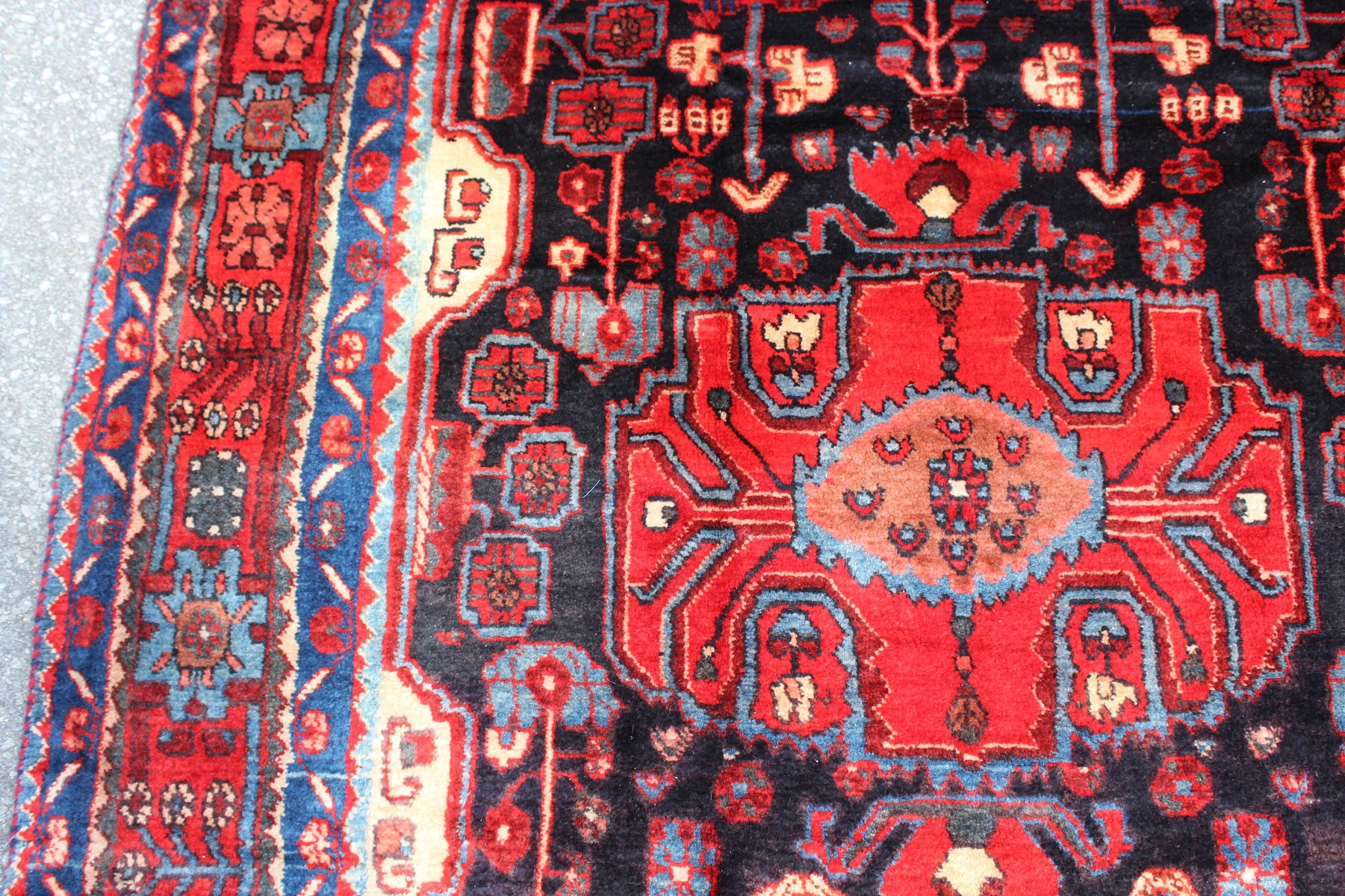 Red 5x10 Vintage Rug | Tribal Oriental Persian Rug | Kazak Bohemian Rug | Handmade Rug