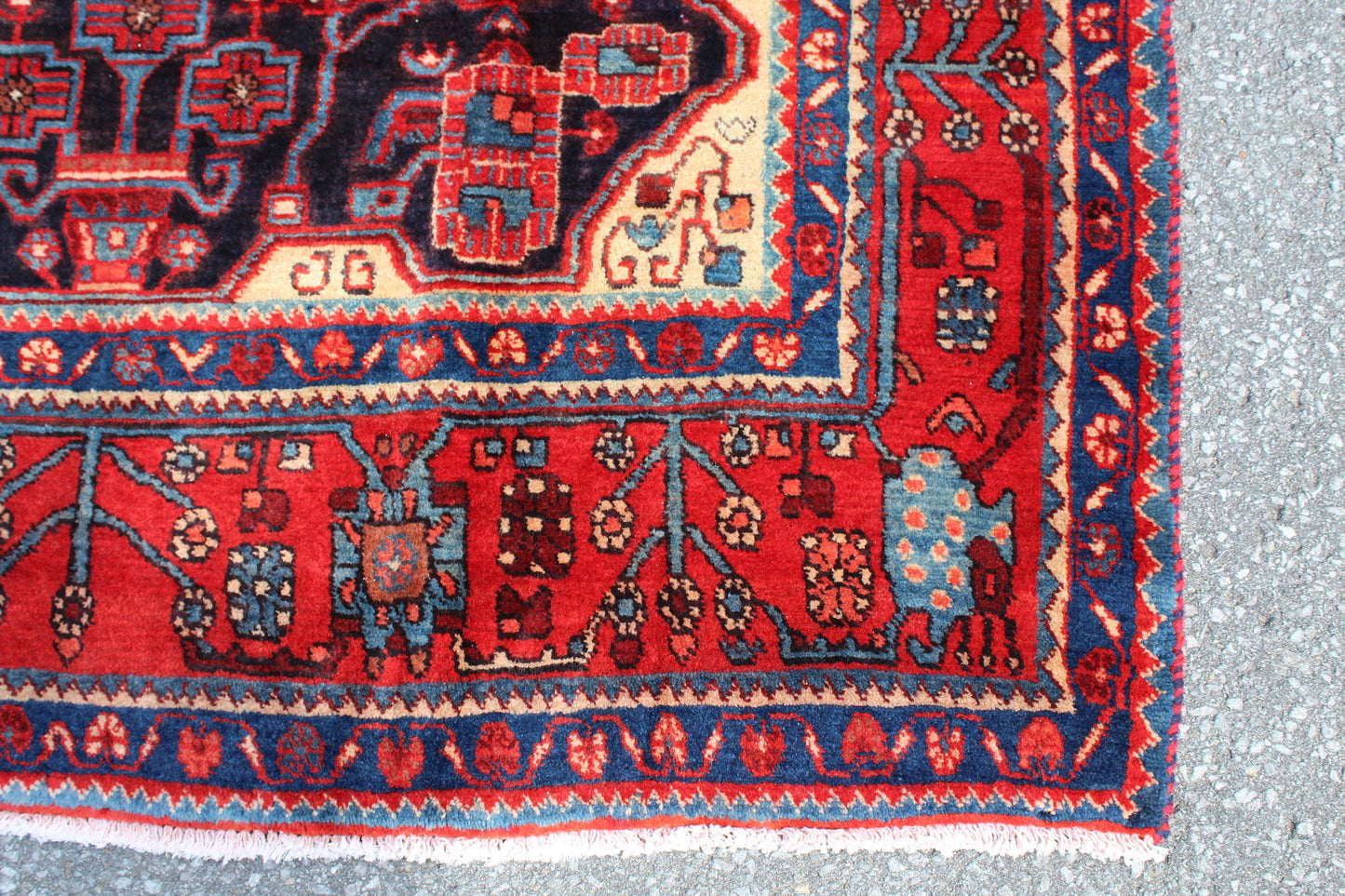 Red 5x10 Vintage Rug | Tribal Oriental Persian Rug | Kazak Bohemian Rug | Handmade Rug