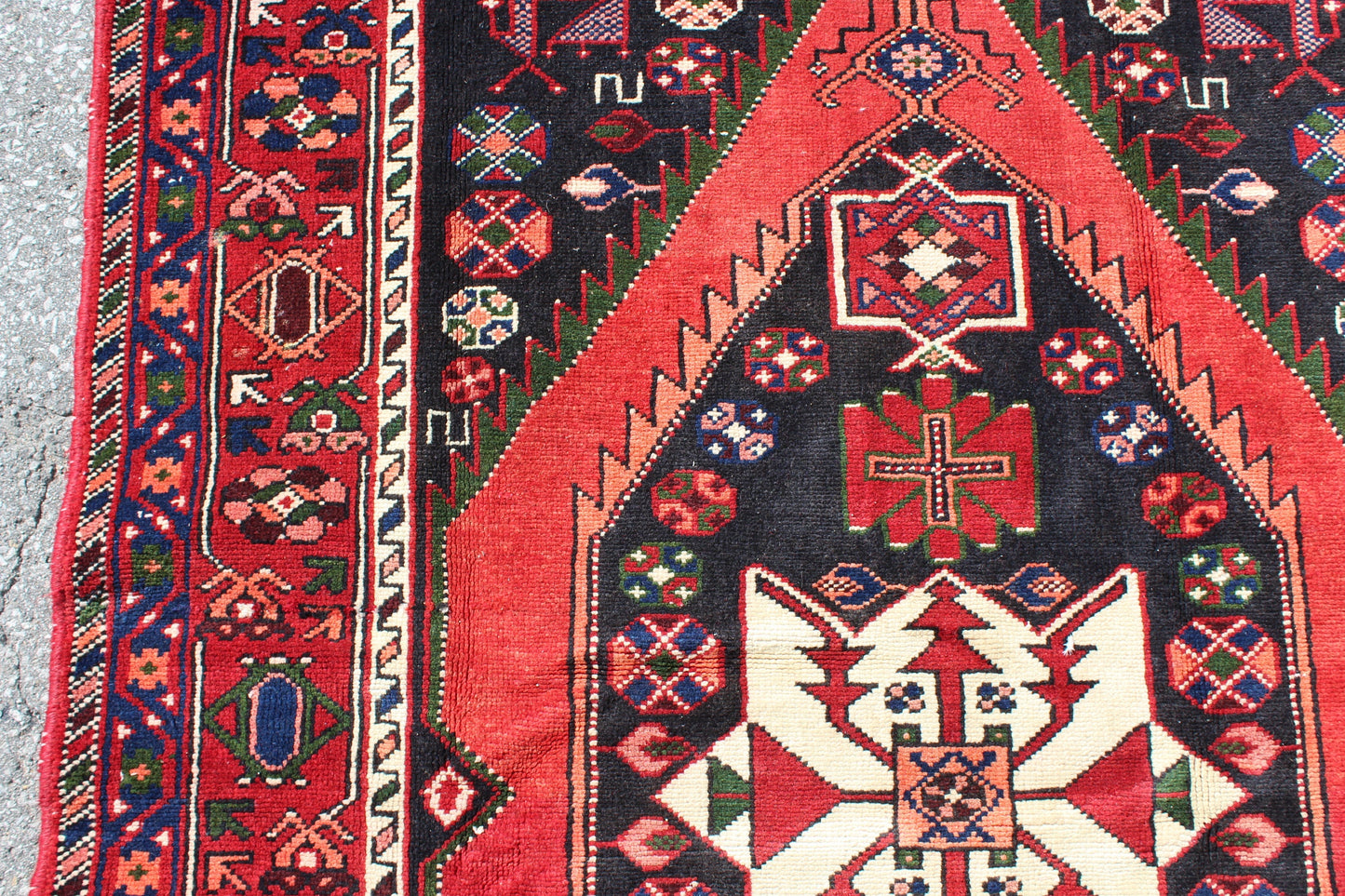 Red 4x7 Vintage Rug | Tribal Oriental Persian Rug | Kazak Bohemian Rug | Handmade Rug