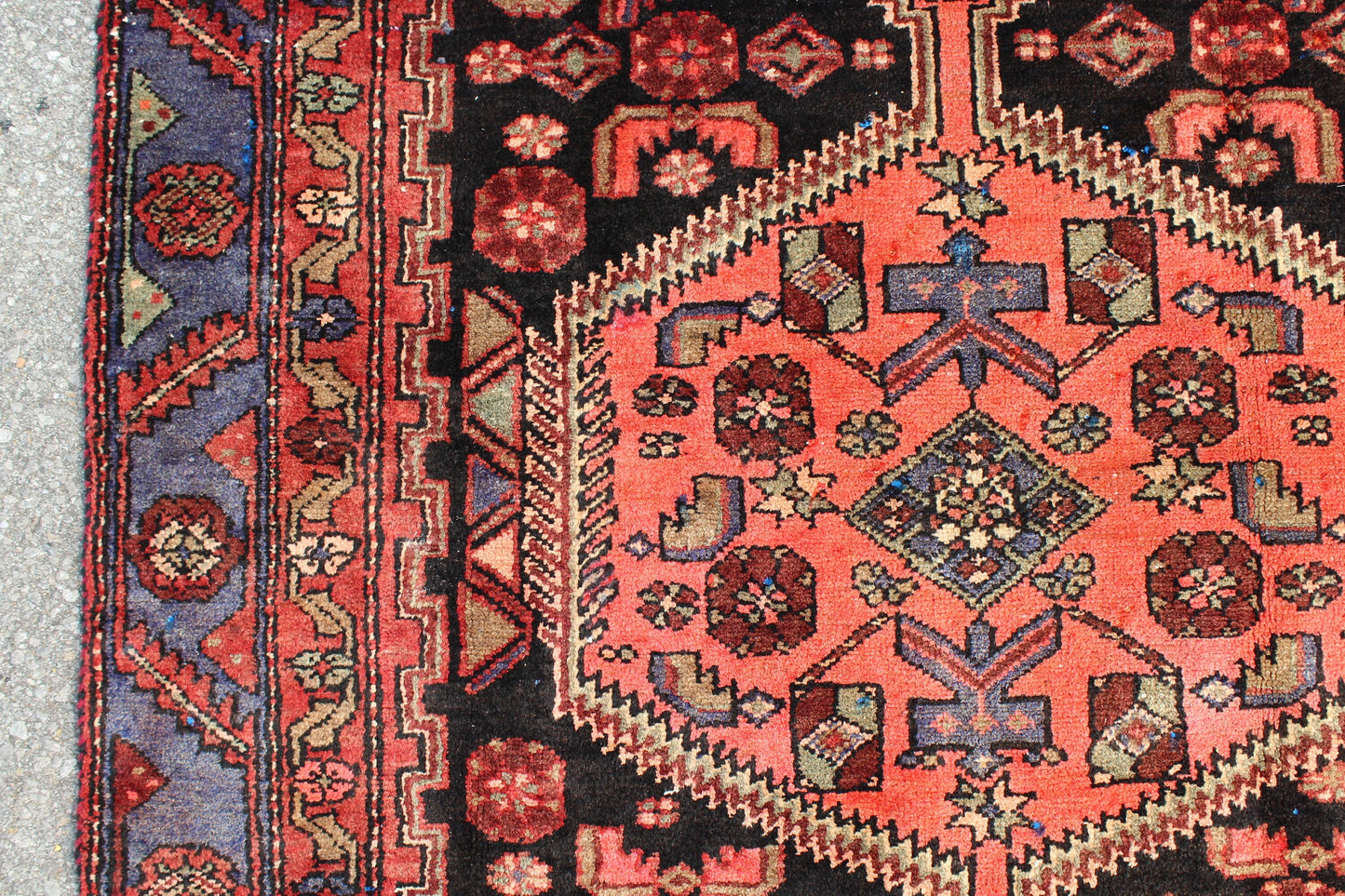 Red Black 4x6 Vintage Rug | Tribal Oriental Persian Rug | Kazak Bohemian Rug | Handmade Rug