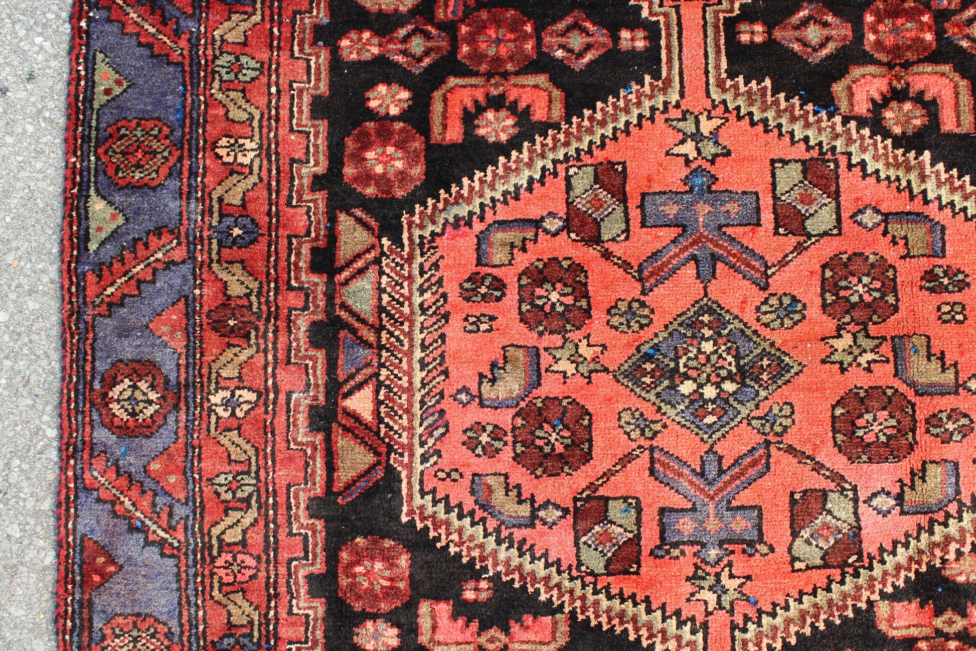Red Black 4x6 Vintage Rug | Tribal Oriental Persian Rug | Kazak Bohemian Rug | Handmade Rug