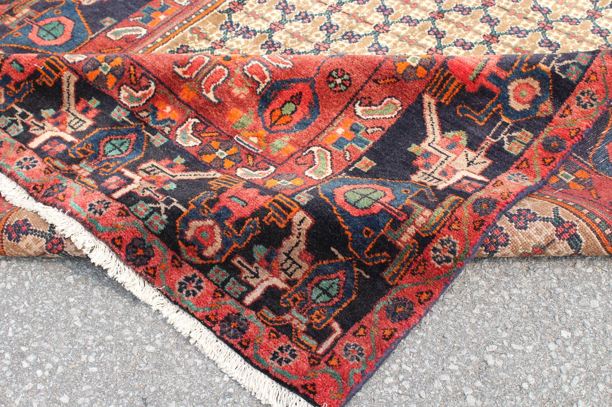 Red Black 5x8 Vintage Rug | Tribal Oriental Persian Rug | Kazak Bohemian Rug | Handmade Rug