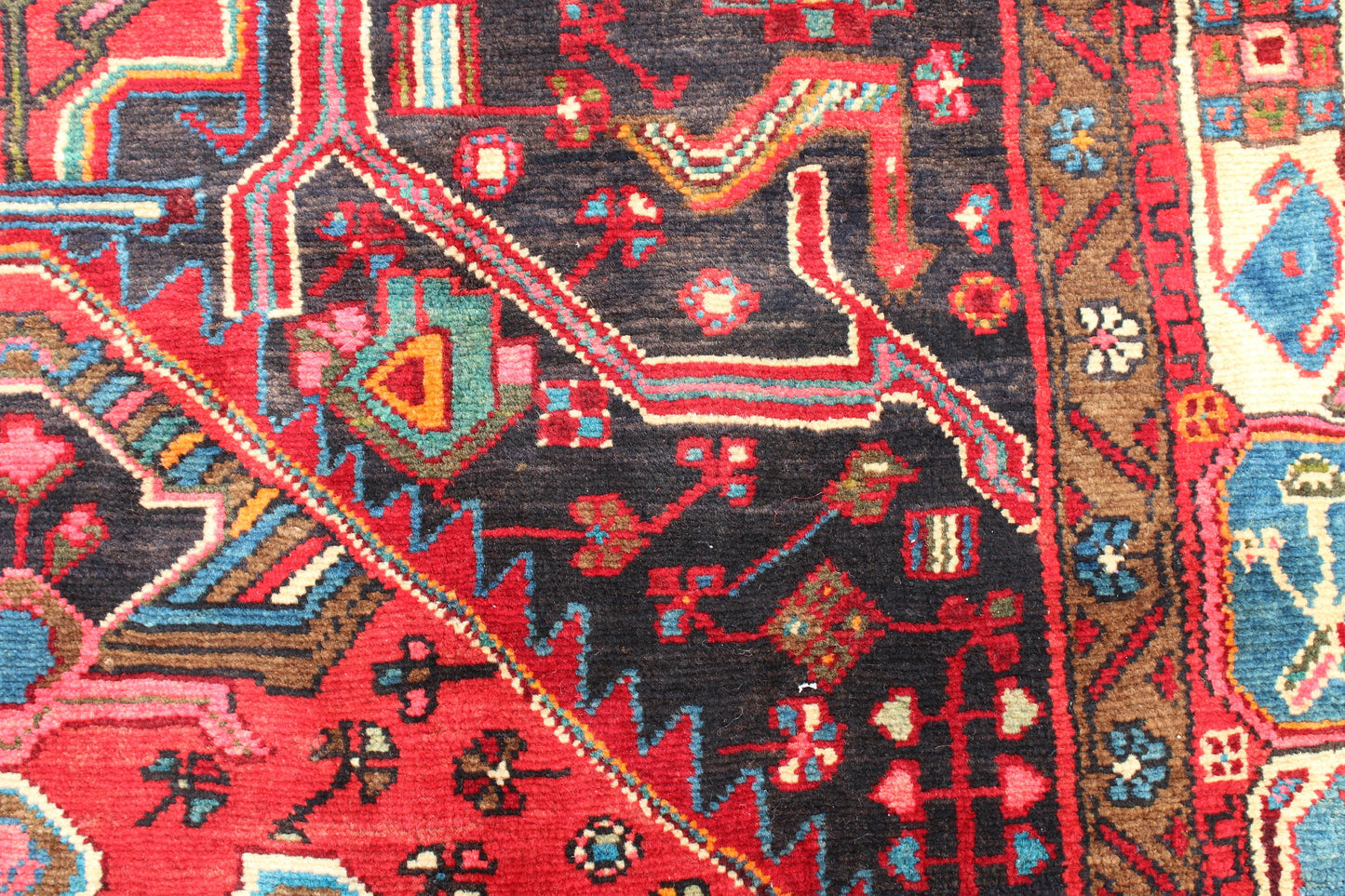 Red 5x9 Vintage Rug | Tribal Oriental Persian Rug | Kazak Bohemian Rug | Handmade Rug
