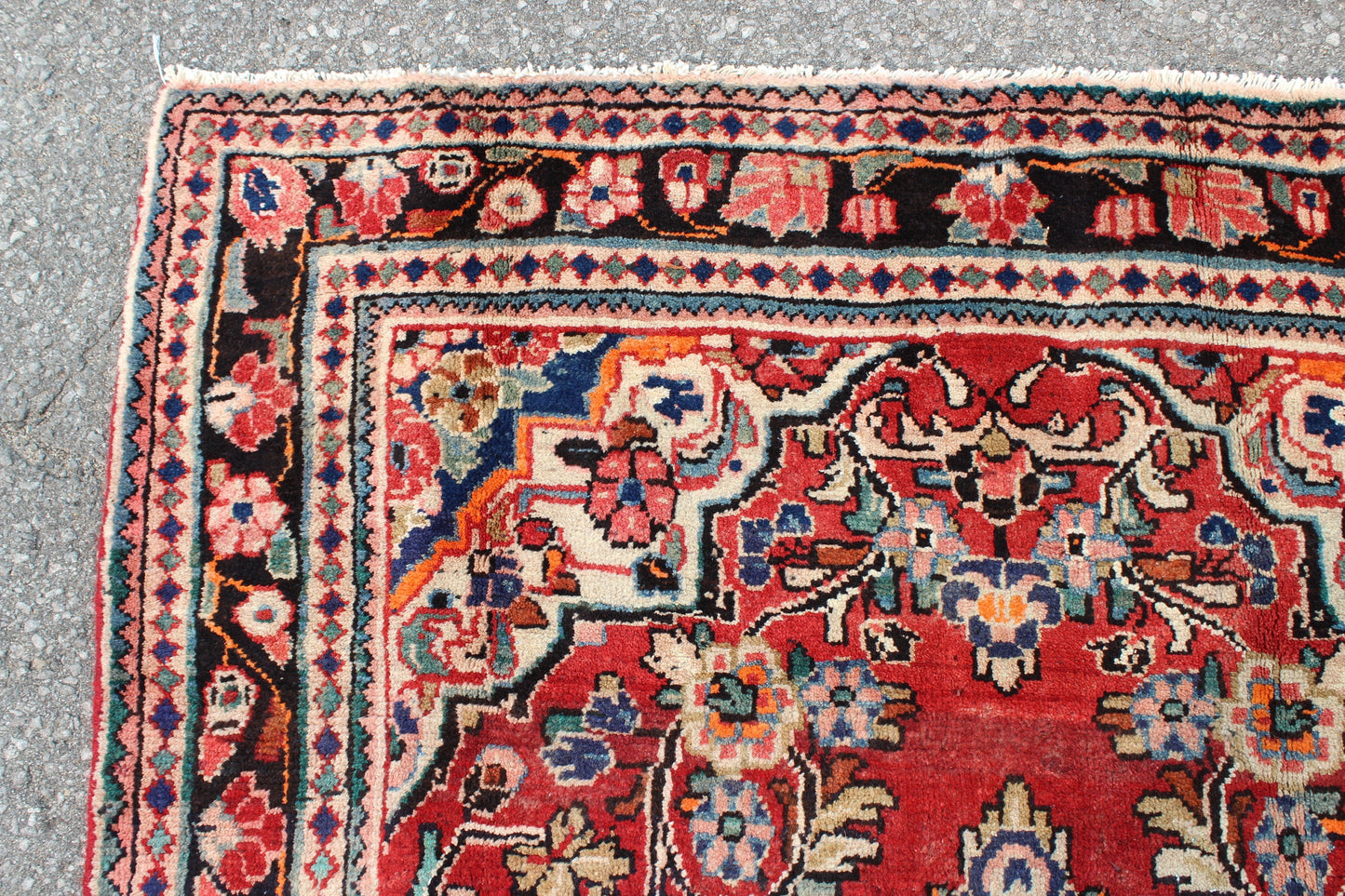 Red Beige 5x7 Vintage Rug | Tribal Oriental Persian Rug | Kazak Bohemian Rug | Handmade Rug