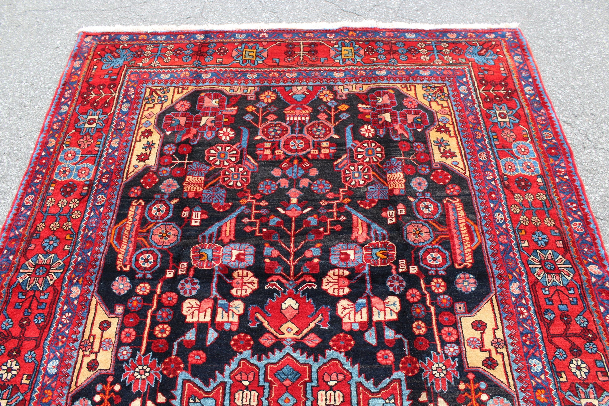 Red 6x10 Vintage Rug | Tribal Oriental Persian Rug | Kazak Bohemian Rug | Handmade Rug