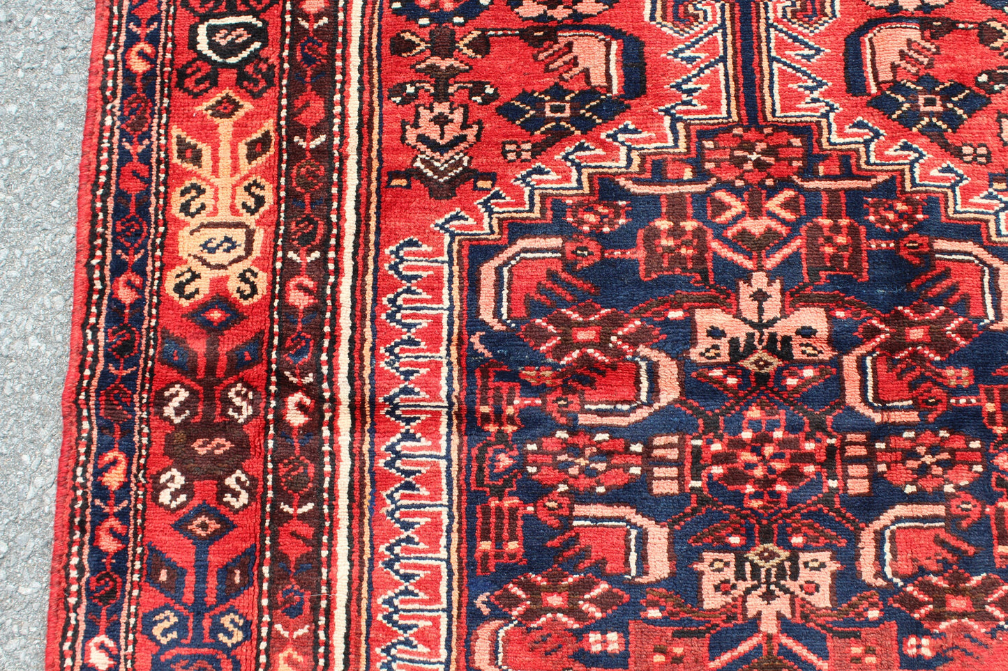 Red Beige 4x7 Vintage Rug | Tribal Oriental Persian Rug | Afghan Bohemian Rug | Handmade Rug