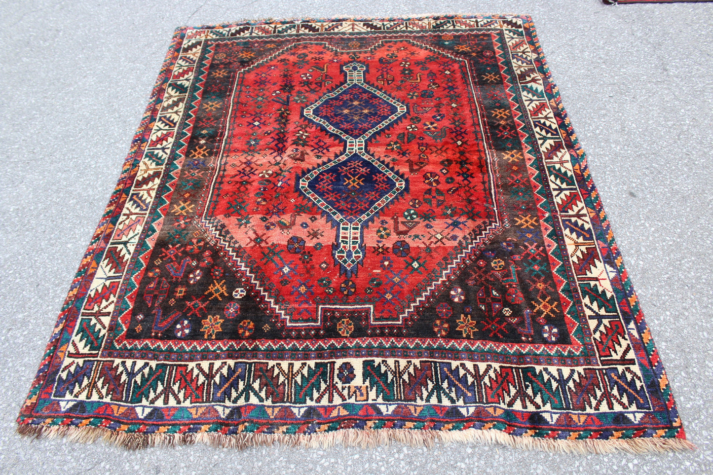 Vintage Persian 5x6 Multi Color Handmade Rug with