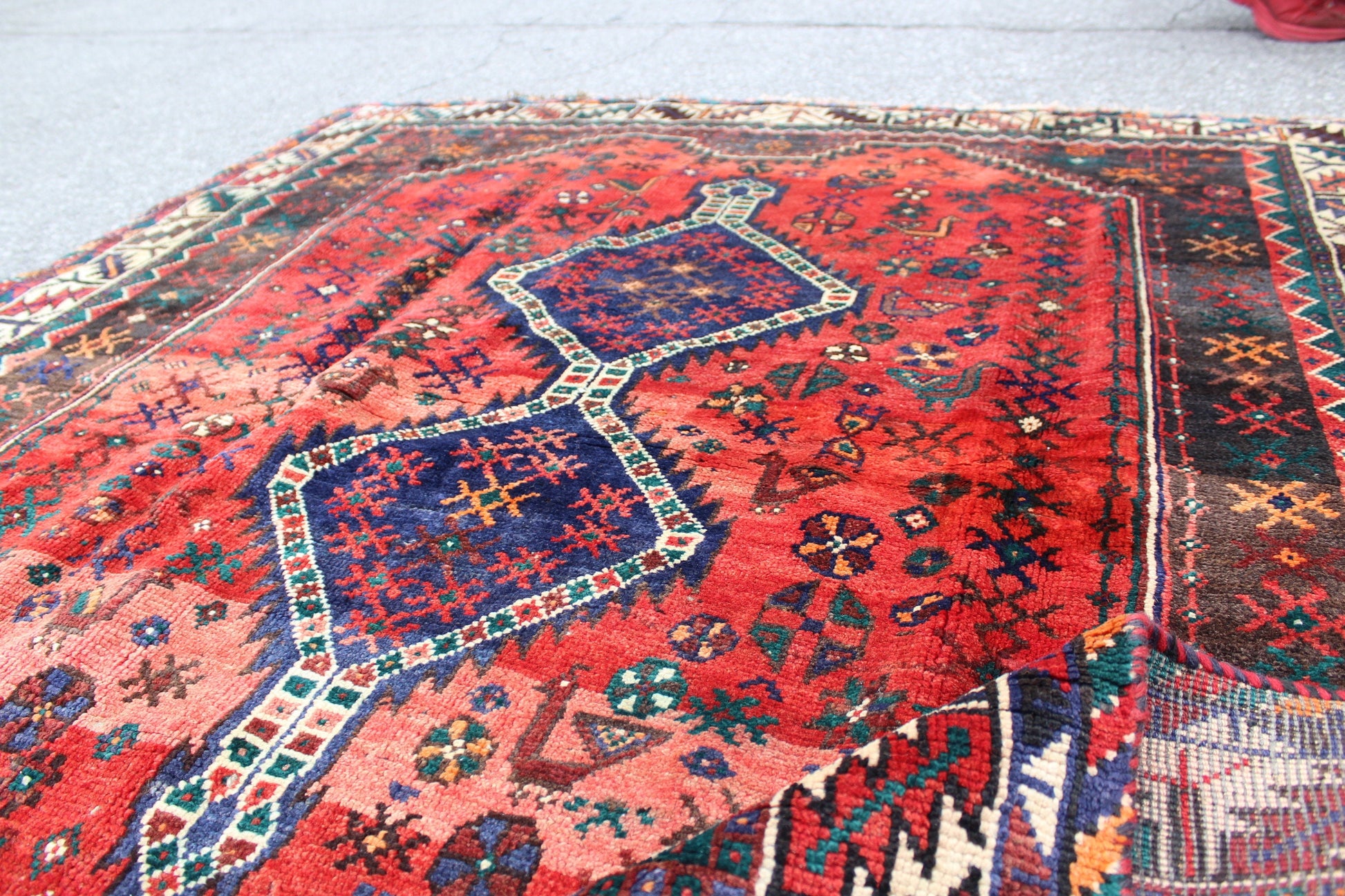 Vintage Persian 5x6 Multi Color Handmade Rug with