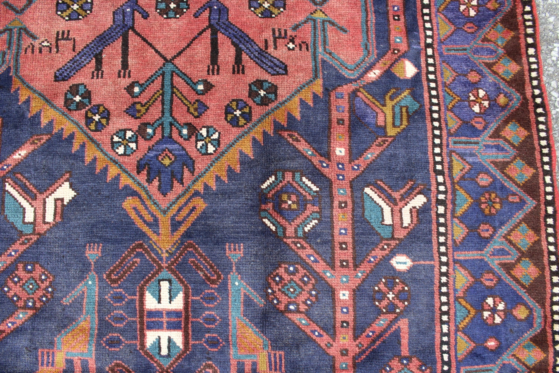 Purple Pink 4x7 Vintage Rug | Tribal Oriental Persian Rug | Kazak Bohemian Rug | Handmade Rug