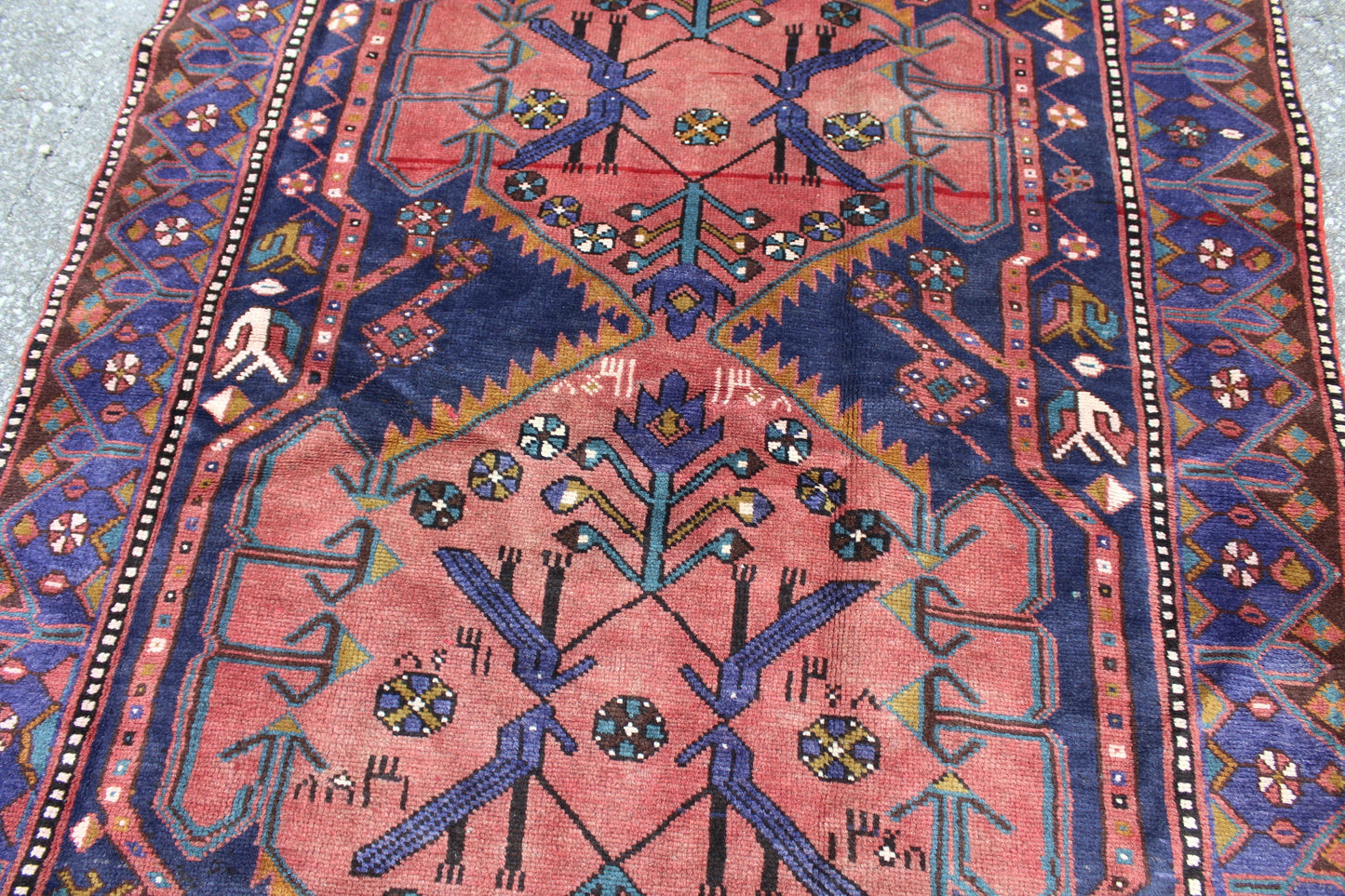 Purple Pink 4x7 Vintage Rug | Tribal Oriental Persian Rug | Kazak Bohemian Rug | Handmade Rug