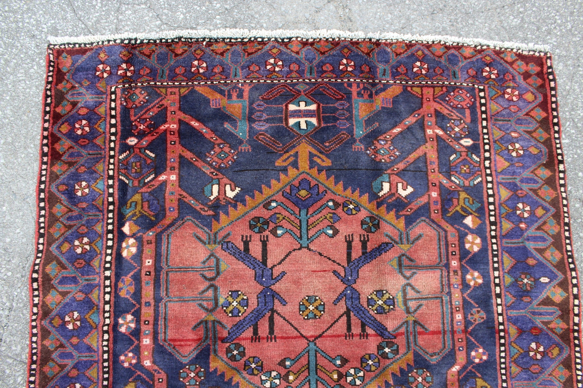 Purple Pink 4x7 Vintage Rug | Tribal Oriental Persian Rug | Kazak Bohemian Rug | Handmade Rug