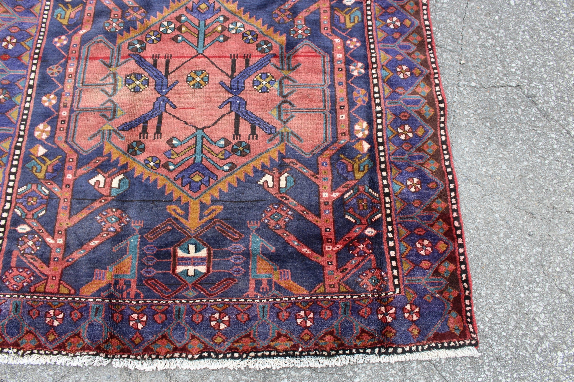 Purple Pink 4x7 Vintage Rug | Tribal Oriental Persian Rug | Kazak Bohemian Rug | Handmade Rug