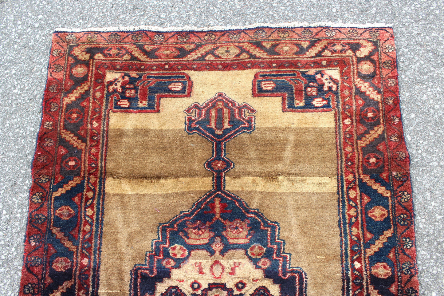 Beige Blue 3x5  Vintage Rug | Tribal Oriental Persian Rug | Kazak Bohemian Rug | Handmade Rug