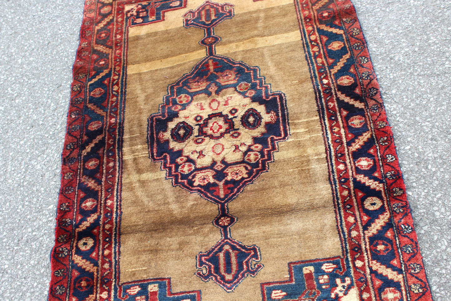 Beige Blue 3x5  Vintage Rug | Tribal Oriental Persian Rug | Kazak Bohemian Rug | Handmade Rug