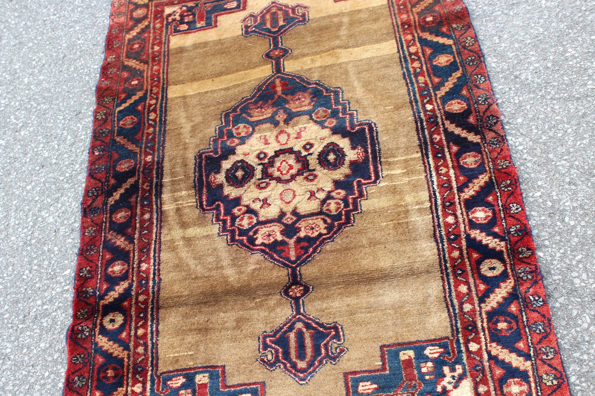 Beige Blue 3x5  Vintage Rug | Tribal Oriental Persian Rug | Kazak Bohemian Rug | Handmade Rug