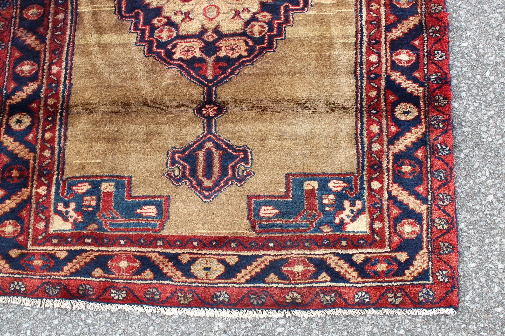 Beige Blue 3x5  Vintage Rug | Tribal Oriental Persian Rug | Kazak Bohemian Rug | Handmade Rug
