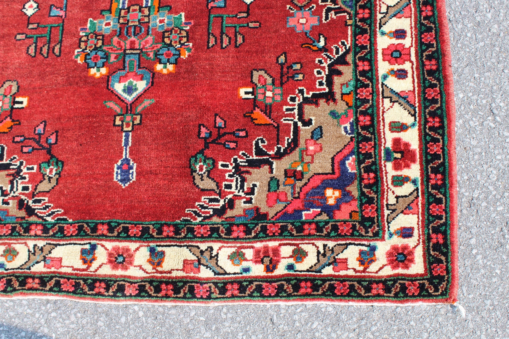 Red Beige 4x6 Vintage Rug | Tribal Oriental Persian Rug | Kazak Bohemian Rug | Handmade Rug