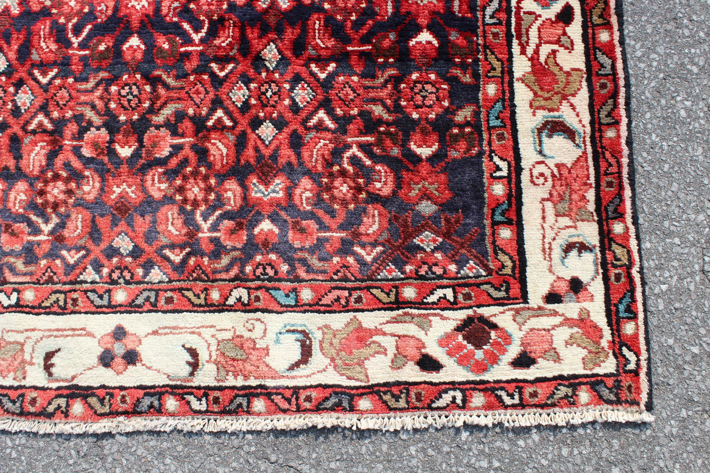 Red Beige 5x7 Vintage Rug | Tribal Oriental Persian Rug | Afghan Bohemian Rug | Handmade Rug