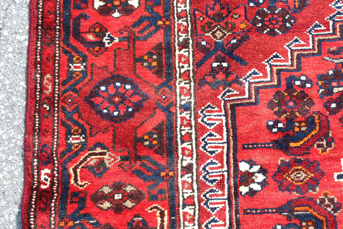 Bright Red 4x7 Vintage Tribal Persian Style Handmade Wool Rug