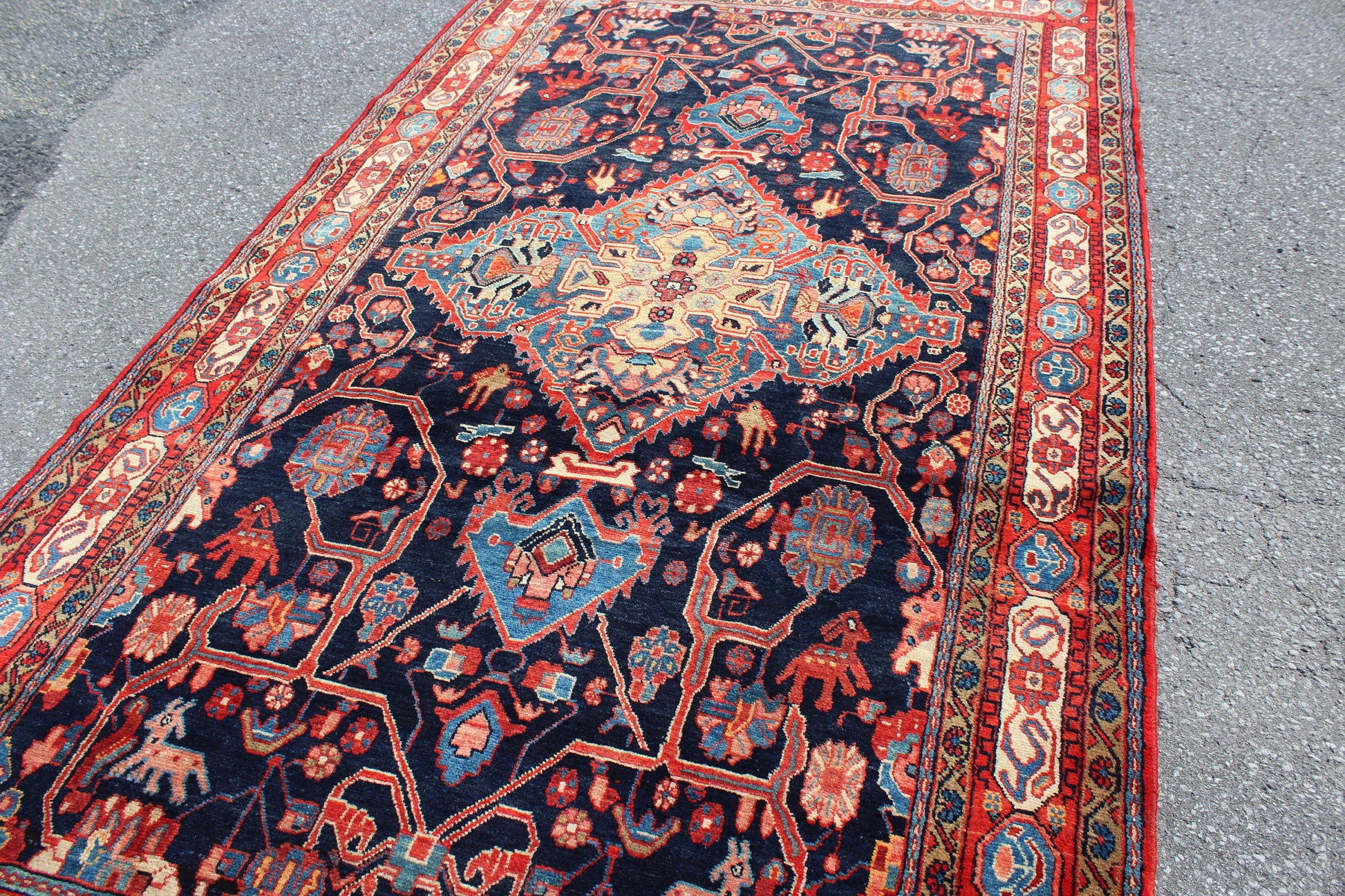 Red 6x10 Vintage Rug | Tribal Oriental Persian Rug | Kazak Bohemian Rug | Handmade Rug
