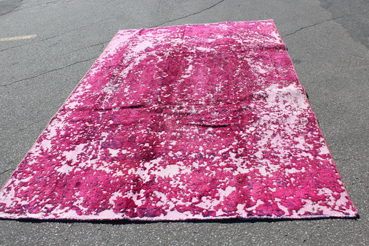 Pink Red 6x9 Vintage Rug | Tribal Oriental Persian Rug | Kazak Bohemian Rug | Handmade Rug